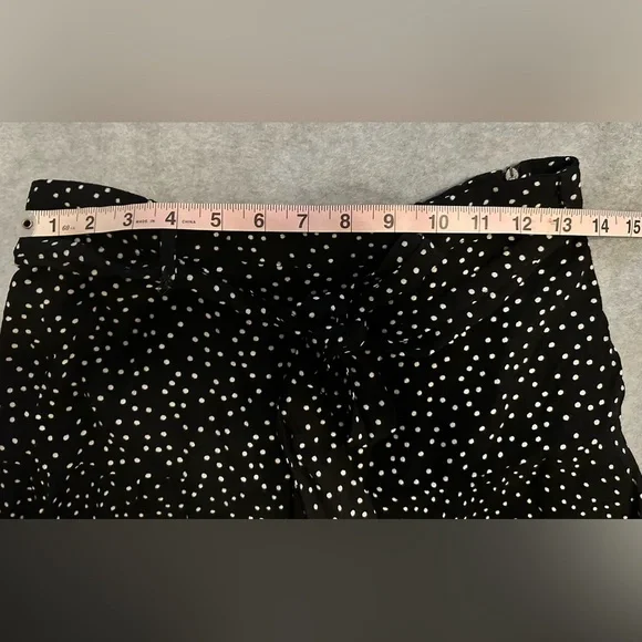 Zara Polka Dot Mini Skort Black and White tie belt size M - Picture 7 of 8